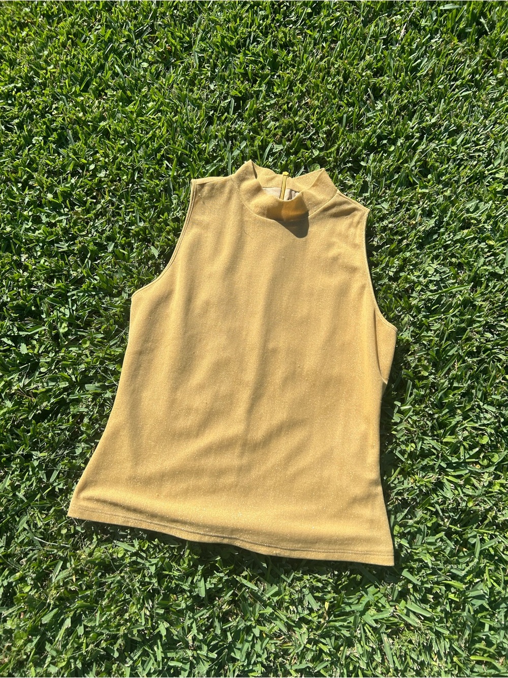 Versace Classic Size Small Mock Neck Gold Tank Top